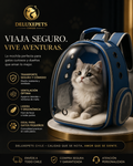 Mochila Transportadora Premium para Gatos Azul — Comodidad y Seguridad DeluxePets